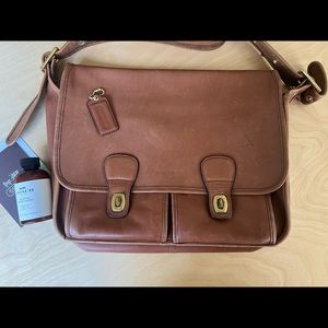 Authentic Coach leather messenger bag
